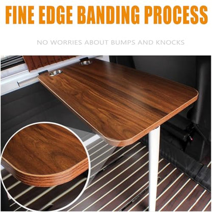 Rv Folding Wall Table with A Removable Tabletop to Save Space. Includes Cup Holders and is Suitable for Campervans, Rvs, Small Apartments, and Kitchens.(Oak)