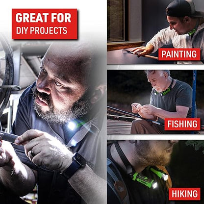 EZRED Anywear Rechargeable Neck Light for Hands-Free Lighting - NK15-GR Green, Perfect Light for Mechanics, Camping, Hunting, DIY Projects, Reading - color: Green