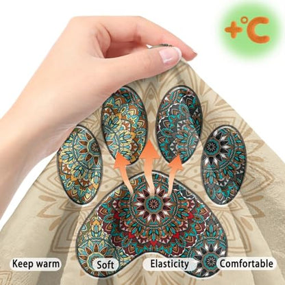 Dog Paw Boho Mandala Print RV Dinette Cushion Covers 2 Pieces Scratch-Resistant Camper Seat Covers Dinette Booth Elastic RV Couch Cover Fuzzy Loveseat Sofa Chair Cover - color: Dog Paw Boho Mandala