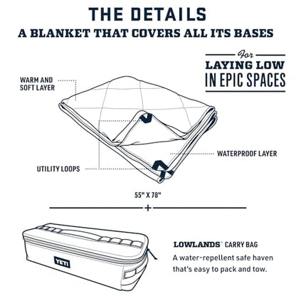 YETI Lowlands Blanket, Multi-Use Blanket with Travel Bag - color: Cape Taupe