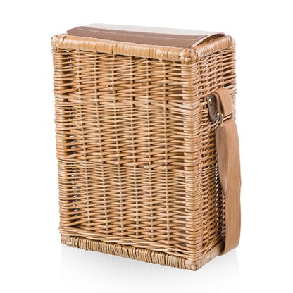 PICNIC TIME Corsica Wine and Cheese Picnic Basket - Tote Bag - Gift for Wine Lovers, (Beige Canvas), 12 x 7 x 17 (Pack of 2) - size: 9.75 x 6.5 x 13.75 (Pack of 2), style: Corsica Wine & Cheese Picnic Basket, 2-Bottle Wine Carrier