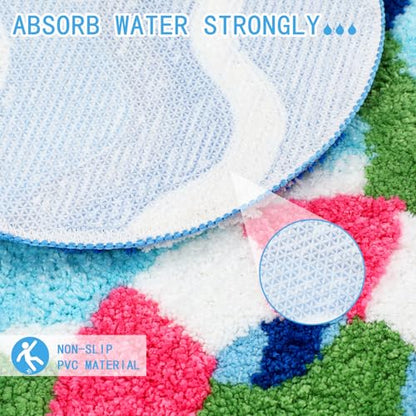 Drydiet Flip Flop Rug Summer Bathroom Cute Thongs Door Mat Flip Flop Shape Shower Bath Mat Decoration Non Slip Washable Bath Rug for Bathroom Shower - style: Flip Flop