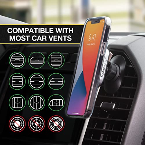 Scosche MP2ODVM-XTSP MagicMount Pro2 Dash/Vent/Window 4-in-1 Magnetic Cell Phone Holder Car Mount Kit Compatible with MagSafe, iPhones, Galaxy, Pixel & All Smartphones - style: Dash / Vent w/ Swingarm