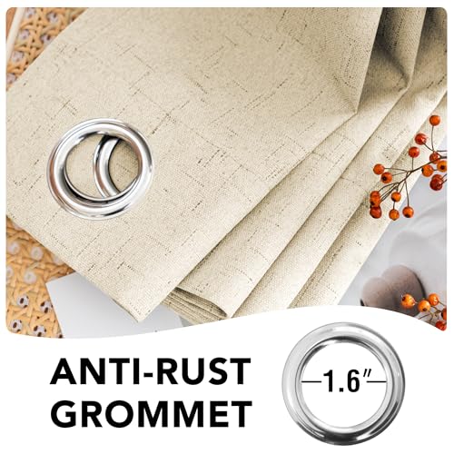 H.VERSAILTEX 100% Blackout Curtains for Bedroom Thermal Insulated Linen Textured Curtains Heat and Full Light Blocking Drapes Living Room Curtains 2 Panel Sets, 42x54 Inch, Bleached Sand - color: Bleached Sand, size: 42"W x 54"L (Pack of 2)