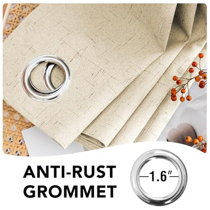 H.VERSAILTEX 100% Blackout Curtains for Bedroom Thermal Insulated Linen Textured Curtains Heat and Full Light Blocking Drapes Living Room Curtains 2 Panel Sets, 42x54 Inch, Bleached Sand - color: Bleached Sand, size: 42"W x 54"L (Pack of 2)