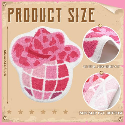 Drydiet 23.6 Inch Disco Cowgirl Bathroom Rug Pink Let's Go Girls Disco Western Cowgirl Bath Mat Shower Mat Doormat Decoration Non Slip Washable Room Bath Rug - style: Cowgirl