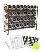 SWOMMOLY Spice Rack Organizer with 32 Glass Spice Jars, 396 Spice Labels, Chalk Marker and Funnel Complete Set, for Cabinet, Countertop, Cupboard or Wall Mount, Black - size: 4 Tier