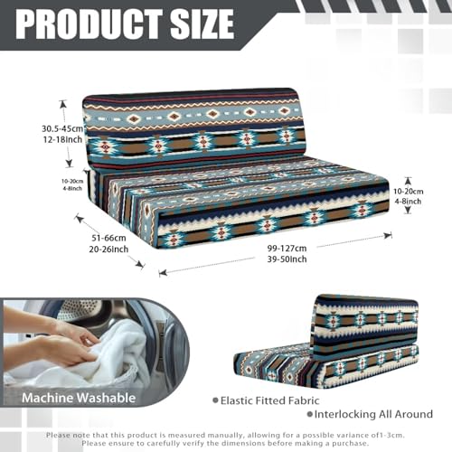 RV Dinette Cushion Covers (1 Bench Covers & 1 Backrest Covers) - Aztec Pattern Stretch Camper Cushion Booth Seats Replacement - Washable Sofa Furniture Protector - color: Aztec Pattern