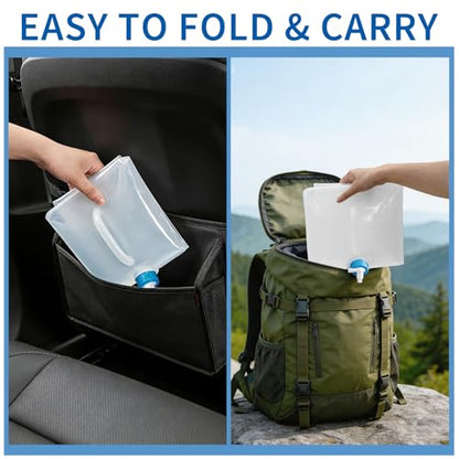 Nexboraque 2 Pack 5.3 Gallon Collapsible Container with Spigot, Foldable Water Jug Portable Camping Water Storage Carrier Jug for Outdoors Hiking Backpack & Emergency, Food Safe