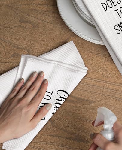 Advivio Does This Towel Smell Like Chloroform to You - Flour Sack Towel, Funny Dish Cloth Hand Towel for Bathroom Kitchen Hostess New House Housewarming - color: Does This Towel