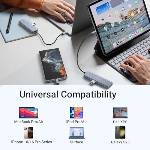UGREEN USB C to USB A Hub with 4 USB 3.0 for Laptop, MacBook Pro/Air, Mac mini M4, iMac, iPad Pro, Chromebook, Dell XPS, Galaxy S23, and More, 0.5FT - size: 0.5 FT