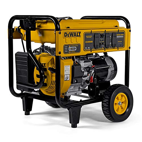 DeWalt 10,000 Starting Watt Portable Gas Generator, Electric Start with Battery, 420cc Engine, Smart Runtime Wattage Meters, CO Protect, Idle Control, Home Backup Emergency Jobsite Power, 49 State - style: 10,000 Starting Watts