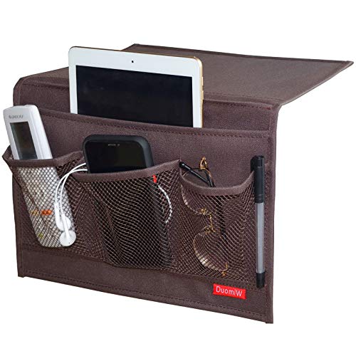 Bedside Storage Organizer, Bedside Caddy, Table Cabinet Storage Organizer, TV Remote Control, Phones, Magazines, Tablets, Accessories (Brown) - color: Brown