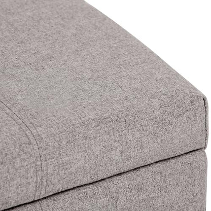 SIMPLIHOME Dover Storage Ottoman Bench - 36 inch Wide Upholstered Linen Look Fabric Rectangular Lift-Top Ottoman in Cloud Grey, Contemporary Bench for Living Room with Safety Hinges - color: Cloud Grey