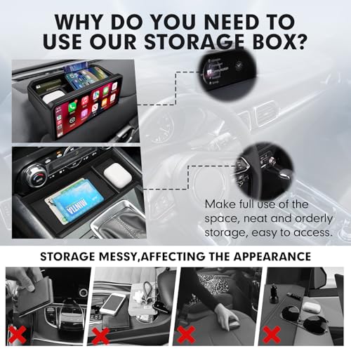 Autorder Center Console Front Organizer & Dashboard Organizer for 2022-2025 2026 Mazda CX5 Accessories,ABS Material for Storing Sunglasses, Coins & Small Items - 2PCS