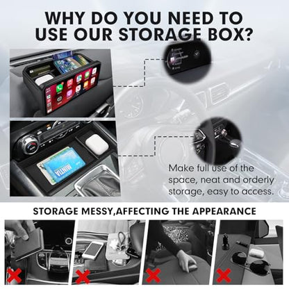 Autorder Center Console Front Organizer & Dashboard Organizer for 2022-2025 2026 Mazda CX5 Accessories,ABS Material for Storing Sunglasses, Coins & Small Items - 2PCS