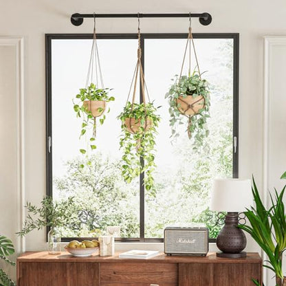 Galood Plant Hanger Indoor Hanging Planters for Indoor Plants Hanging Plant Holder Black Metal Rod(Pot/Chain/Plant not Included - size: 36.2in