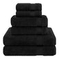 Cotton Paradise 100% Cotton Turkish Towel Set, Soft Absorbent Quick Dry, 6 Piece Towel Set, Coal Black - color: Coal Black