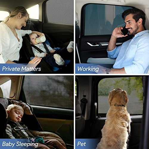 Car Window Shades, 2 Pack Breathable Mesh Car Side Back Window Sun Shades, Stretchy Window Screen for Baby Family Pet UV Protection, Window Covers Fit for Most(95%) of Cars - (Medium 39"x19") - size: Medium