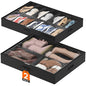 Lifewit Under Bed Shoe Storage Organizer 1 Pack(14 Shoes Cells+4 Boots Cells), 4.3 Inches Profile Fabric Shoes Container Box with Clear Cover, Foldable Storage Bag with 2 Handles, Fits 11 to 18 Pairs - style: 14 Shoes Cells+4 Boots Cells