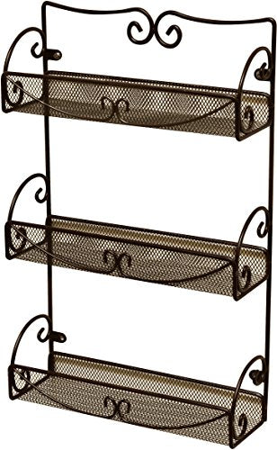Deco Brothers 3 Tier Wall Mounted Hanging Spice Rack, Bronze - size: 1-Pack