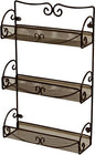 Deco Brothers 3 Tier Wall Mounted Hanging Spice Rack, Bronze - size: 1-Pack