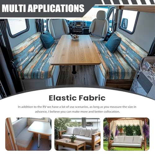 Board Stripes RV Sofa Covers - Stretchable Camper Seat Protector with Elastic Edges, Non-Slip Furniture Covers for RV Dinette, Lightweight & Washable - color: Board Stripes