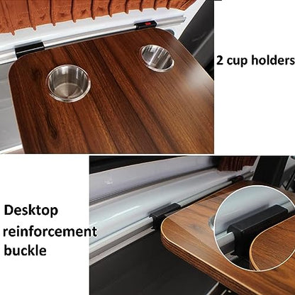 Rv Dinette Table, Folding Wall Table, Fold Down Table, White Adjustable Steel Brackets, for Rv, Home Office, Bedroom or Kitchen (Wood Grain 39x79cm/15x31in)