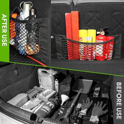 2pcs RV Cargo Storage Mesh Net,Elastic Stretchable Netting Pocket with 4 Adhesive Backing for Camper,Trailer,SUV,Truck (17.7 x 9.5 Inch)–Perfect for Holding Toiletries, Kitchen Supplies,Travel Essenti