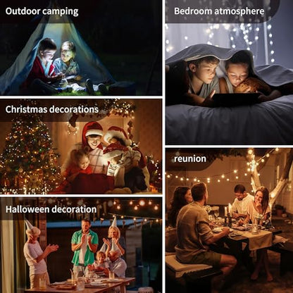 Camping String Lights Rechargeable, 32.8ft Retractable String Lights, Waterproof Indoor/Outdoor Use, 8 Modes, 4-in-1 Quick Storage Portable Lamp, Suitable for Camping, RVs, Parties, Christmas - size: 1