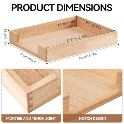 KIRIGEN Wood Letter Tray, Single-Tier Front-Load Desktop Paper Organizer, Wooden Document Tray for Letter and A4 Paper, File Folder, Mail, Home Office Desk, 13.77 x 10.62 x 2.16 Inch, TP-NA - color: Natural