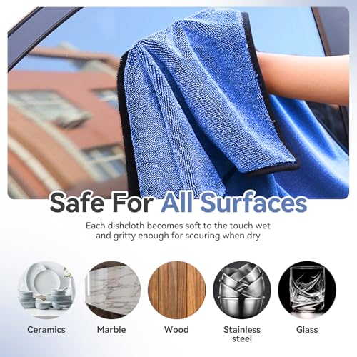 Shiny Cleaning Wipes, 3Pcs Super Absorbent Microfiber Bath Towels for Effortless Cleaning of Windows, Bathroom, Car & Home Toilet -Shiny Cleaning Wipes Shower Cleaning Cloths（15.7x23.6in） - color: Blue