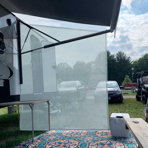 Tentproinc RV Awning Side Sun Shade 9'X7' (Gray) Mesh Screen Sunshade Complete Kits Motorhome Camping Trailer Canopy UV Blocker - 3 Year Warranty - color: Gray
