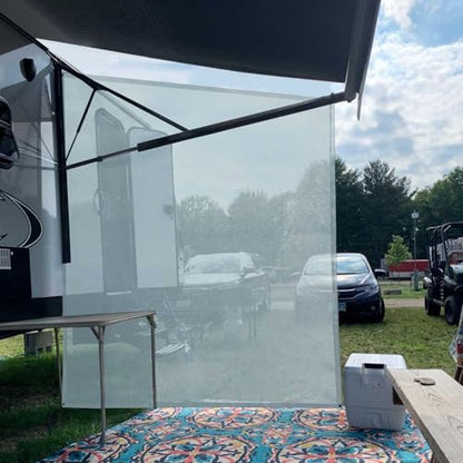 Tentproinc RV Awning Side Sun Shade 9'X7' (Gray) Mesh Screen Sunshade Complete Kits Motorhome Camping Trailer Canopy UV Blocker - 3 Year Warranty - color: Gray