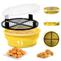 FJNATINH Collapsible Batter Bowl - Mess Free Better Breader Shaker Bowl with Lid Breading Shaker Container - Great for Fried Fish, Fried Chicken, Onion Rings, Wings,No Leak,Easy to Store,Yellow - color: Yellow