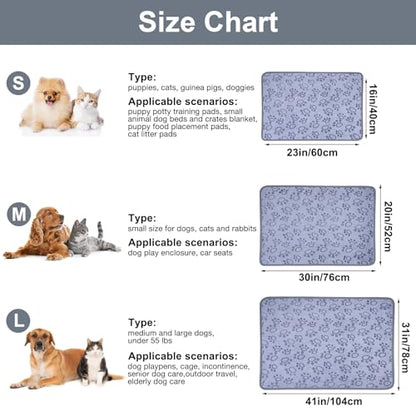 Dono 1 Pack 3 Dog Blankets, Soft Fluffy Fleece Pet Blanket Warm Sleep Mat Paw Print Design Puppy Kitten Throw Blankets Doggy Blanket for Dogs - color: Grey Bone, size: Large(41*31")