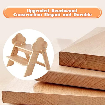 Beech Wooden Toddler Step Stool, 2-Step Foldable Stool for Kids with Non-Slip Surface, Baby Bathroom Stool for Potty Training, Bathroom Sink, Kitchen Counter with Cute Cloud Design - style: Cloud