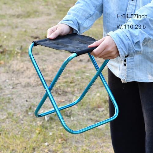Portable Mini Folding Stool, Small Camping Stool Mortable Stool Can Hold Up to 150 Lbs - color: Mini-blue