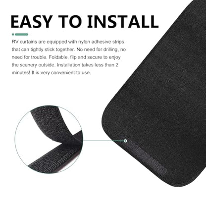 2PCS RV Door Window Shade Cover, Sunproof & Thermal Insulation Door Cover, Windbreak Vehicle Sunshade Privacy Window for Campers, Travel Trailer, Motorhomes, for Traveling, Camping (Black)