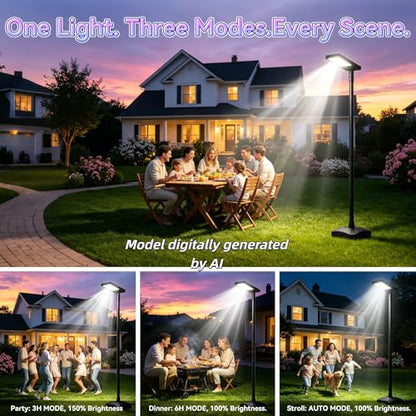 102" Solar Outdoor Street Lights with Speaker, Pole & Remote, Portable IP65 Waterproof LED Solar Flood Motion Post Light, Dusk to Dawn Solar Floor Lamp for House, Yard, Garden, Patio, Garage, Driveway - size: 102'' Height with audio speaker