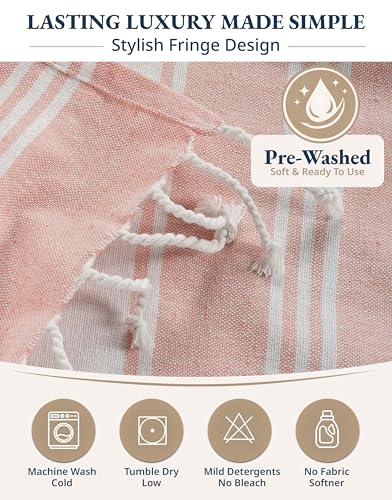 LANE LINEN Large Pool Towels, XL Beach Towel 2 Pack, Pre-Washed, No Shrink, Quick Dry Oversized Beach Towels, Stylish Beach Towel for Women, Sand Free Towel, 39"x71" - Quartz Pink - color: 24: Quartz Pink, size: Pack of 2