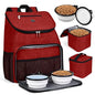 BAGLHER丨Dog Travel Bag, Airline Approved Pet Supplies Backpack, Dog Travel Backpack with 2 Silicone Collapsible Bowls and 2 Food Baskets - color: Red-A