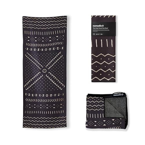 Nomadix Original Towel - Perfect for Beach, Pool, Travel, Camping, Yoga - Made with Recycled Materials - Super Absorbent - Sand Resistant - Mud Cloth - 72.5" x 30" - color: Mud Cloth