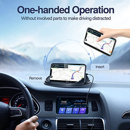 Loncaster Car Phone Holder, Car Phone Mount Silicone Car Pad Mat for Various Dashboards, Slip Free Desk Phone Stand Compatible with iPhone, Samsung, Android Smartphones, GPS Devices and More, Black - color: Black