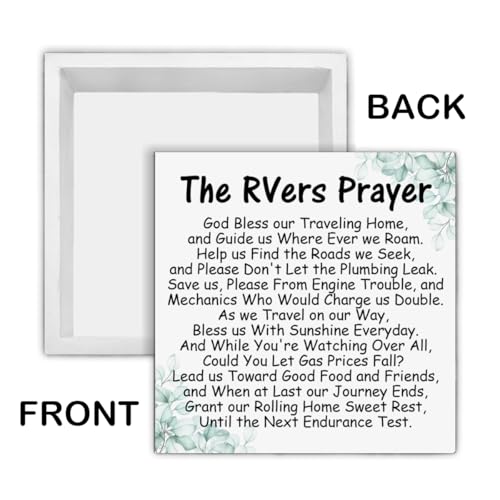 Christian Camper Box Sign Decor the Rvers Prayer Wood Block Sign RV Decorations for Inside Camper