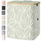 BALEINE Laundry Hamper with Lid, Tall Laundry Baskets with Bamboo Pull Handles, Large Laundry Bin with Internal Support (36 Gal/140L, Antique Foliage) - color: Antique Foliage, size: 140 liters