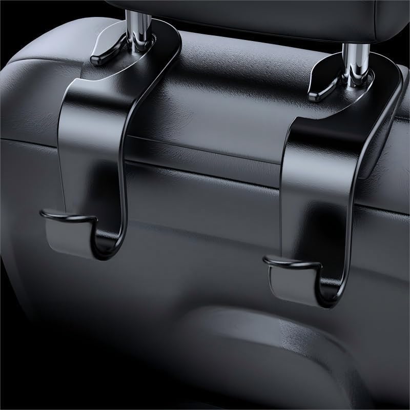 4 Pcs Garage Storage Hooks Heavy Duty Wall Hooks Car Multifunctional Seat Back Shelves Car Seat Headrest Hooks Tools - color: 4 Pcs Garage Hooks black