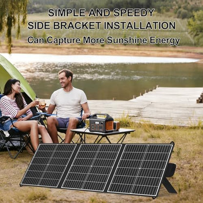 100W Portable Solar Panel,Lightweight Foldable Solar Charger,23.5% Efficiency Mono,Compatible for Jackery/Ecoflow/Bluetti,with DC20V&USB A,USB C,IP65 Waterproof for Camping RV off-grid emergency power