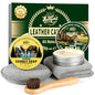 Leather Boot Care Kit - Mink Oil,Saddle Soap,Horsehair Brushes,Applicator & Microfiber Cloth,Flannel bag,Leather Shoe Care Kit for Cowboy Boots Work Boots, Shoes, and Tack