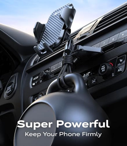 VICSEED Military-Grade Sturdy Car Phone Holder Mount, Upgraded Anti Shake Metal CD Slot & Air Vent Thick Case Friendly Phone Mount for Car Fit for iPhone 17 16 15 Samsung All Phones - Classic Black - color: Classic Black